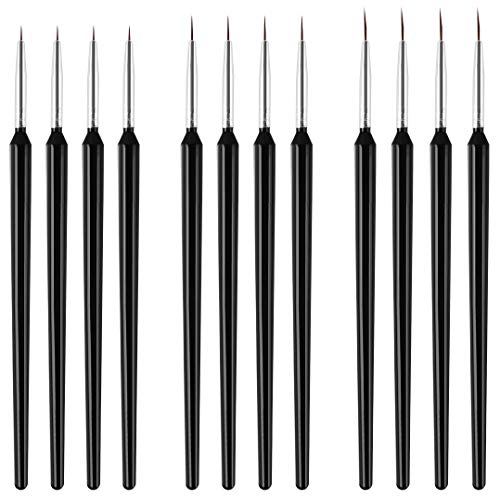 Dadabig 12 Stück Nageldesign Pinsel, Profi Nail Art Pinsel Set Feiner Nagelart Design Stift Nageldesign Detail Nagelbürste Werkzeug Kit Linie Tools für Beauty Frauen Nagelstudio (3 Größen, Schwarz) Dadabig 12 Stück Nageldesign Pinsel, Profi Nail Art Pinsel Set Feiner Nagelart Design Stift Nageldesign Detail Nagelbürste Werkzeug Kit Linie Tools für Beauty Frauen Nagelstudio (3 Größen, Schwarz) von Dadabig