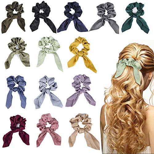 Dadabig 14 Stücke Haargummis mit Schleife, Satin Seide Bowknot Haargummis Pferdeschwanz Halter Schönes Elastisches Bogen Haarband aus Samt Seidenschal Kaninchenohren Form 2 in 1 Design für Frauen Dadabig 14 Stücke Haargummis mit Schleife, Satin Seide Bowknot Haargummis Pferdeschwanz Halter Schönes Elastisches Bogen Haarband aus Samt Seidenschal Kaninchenohren Form 2 in 1 Design für Frauen von Dadabig
