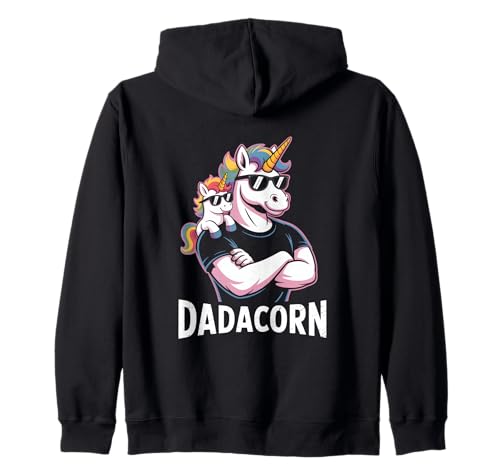 Dadacorn Cool Unicorn Dad and Kid Sunglasses Kapuzenjacke von Dadacorn Unicorn Dad Father Rainbow Squad