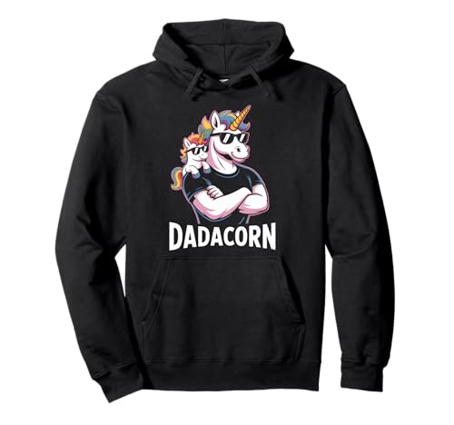Dadacorn Cool Unicorn Dad and Kid Sunglasses Pullover Hoodie von Dadacorn Unicorn Dad Father Rainbow Squad