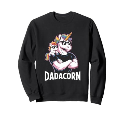 Dadacorn Cool Unicorn Dad and Kid Sunglasses Sweatshirt von Dadacorn Unicorn Dad Father Rainbow Squad