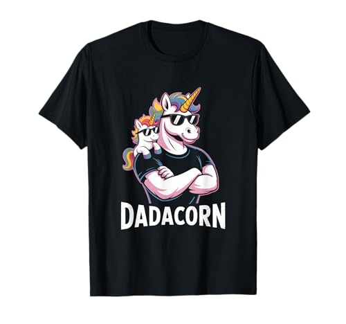 Dadacorn Cool Unicorn Dad and Kid Sunglasses T-Shirt von Dadacorn Unicorn Dad Father Rainbow Squad