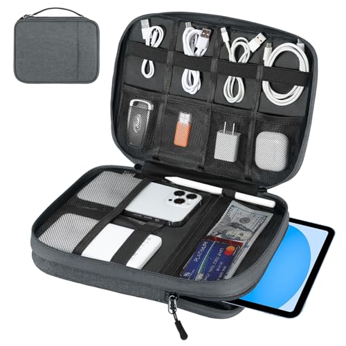 Dadanism Kabeltasche Elektronik Organizer Tasche, Universal Kabel Organizer Tasche Tech Pouch, Doppelschicht Reise Elektronik Zubehör Tasche für 9-11'' Tablets, Kabel, Ladegeräte, Powerbank,Space Grau Dadanism Kabeltasche Elektronik Organizer Tasche, Universal Kabel Organizer Tasche Tech Pouch, Doppelschicht Reise Elektronik Zubehör Tasche für 9-11'' Tablets, Kabel, Ladegeräte, Powerbank,Space Grau von Dadanism