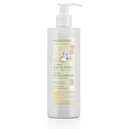 Dadaumpa Babywaschmittel und Shampoo für 12+ Monate, All-in-One-Badezubehör für Babys, sanftes Duschgel und Shampoo für Neugeborene, Süßmandelöl-Reiniger, 380 ml von Dadaumpa