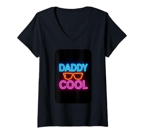 Damen Daddy Sonnenbrille Cool T-Shirt mit V-Ausschnitt Damen Daddy Sonnenbrille Cool T-Shirt mit V-Ausschnitt von Daddy Cool Gifts