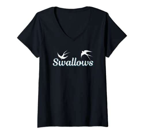 Damen Spucken oder Schwalben, lustig, Oralsex, BDSM Kinky Feitsh Schwalben T-Shirt mit V-Ausschnitt von Daddy Dom T-Shirts