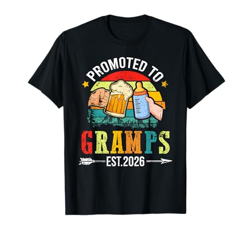 Herren Promoted To Gramps est. 2026 Dad To Be T-Shirt Herren Promoted To Gramps est. 2026 Dad To Be T-Shirt von Daddy est. 2026 Soon To Be Gramps