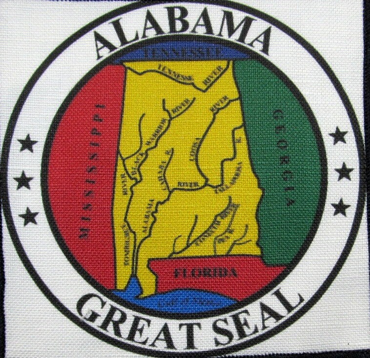 Alabama State Seal - Weste, Tasche, Rucksack, Jacke Gedruckt Patch Annähen von DaddyoFattyo