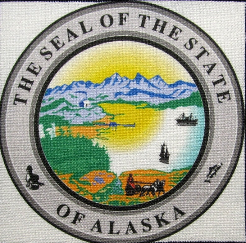 Alaska State Seal - Weste, Tasche, Rucksack, Jacke Patch Gedruckt Annähen Reisen Anzeigen von DaddyoFattyo