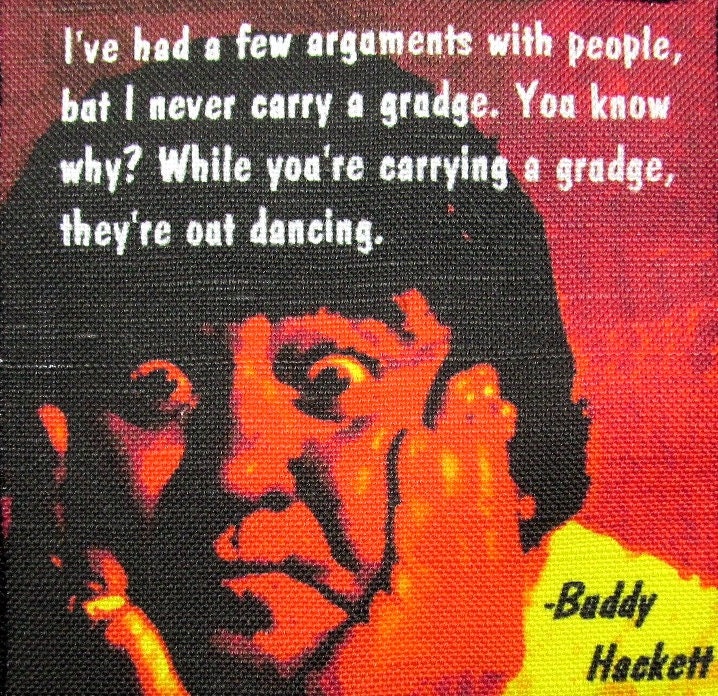 Buddy Hackett Zitat-Gedruckt Patch - Sew On Weste, Tasche, Rucksack, Jacke P411 von DaddyoFattyo