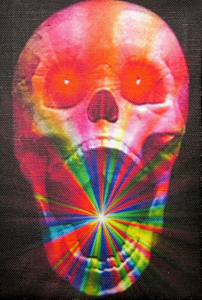 Color Glowing Skull - Gedruckter Aufnäher Medium Weste, Tasche, Rucksack, Jacke P552 von DaddyoFattyo