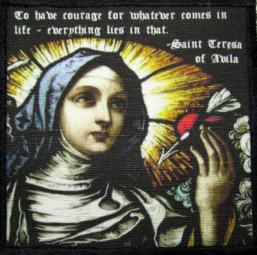 Die Heilige Teresa Von Avila Zitat - Gedruckt Patch Annähen Weste, Tasche, Rucksack, Jacke von DaddyoFattyo