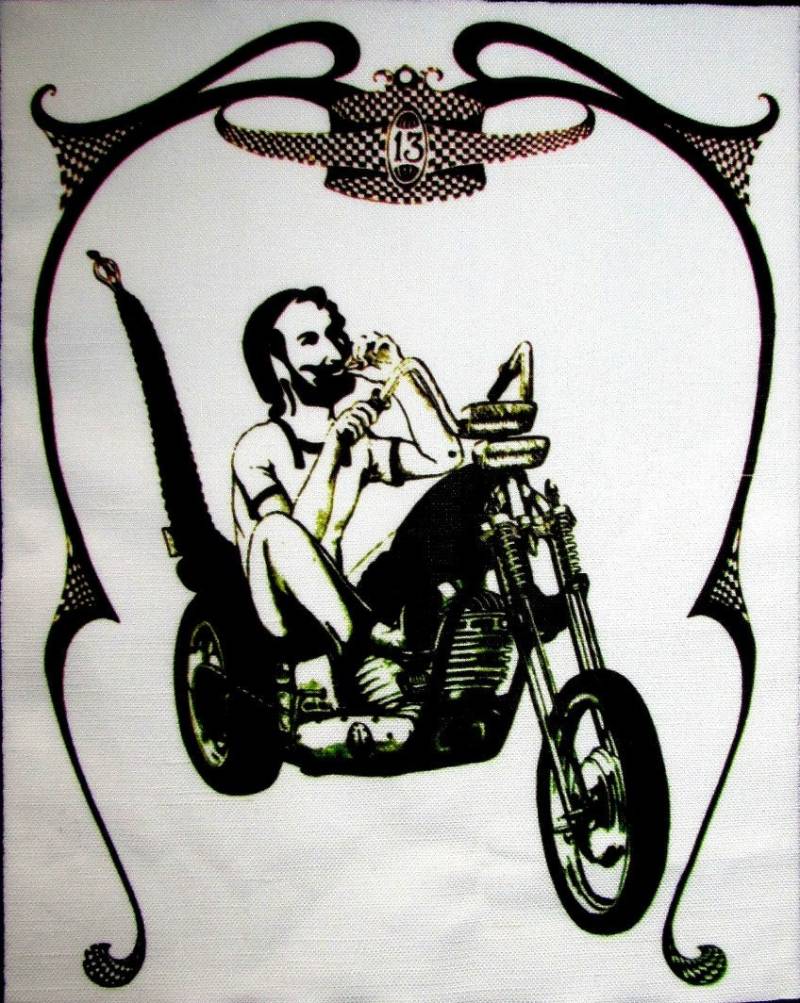 Gedruckt Von Patch - Große Hintere Bike in Den Zig Zag Mann Weste, Tasche, Rucksack, Jacke Patch564 von DaddyoFattyo