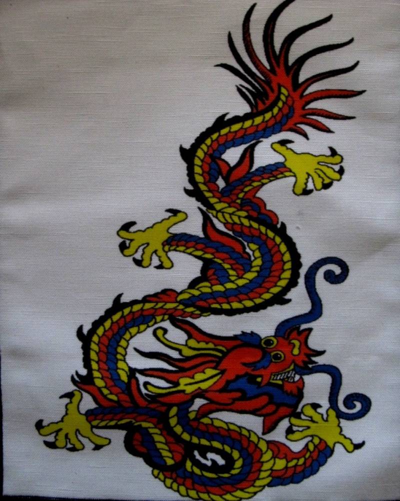 Großer Rücken Color Chinese Dragon - Printed Patch -Sew On Weste, Tasche, Rucksack, Jacke P583 von DaddyoFattyo