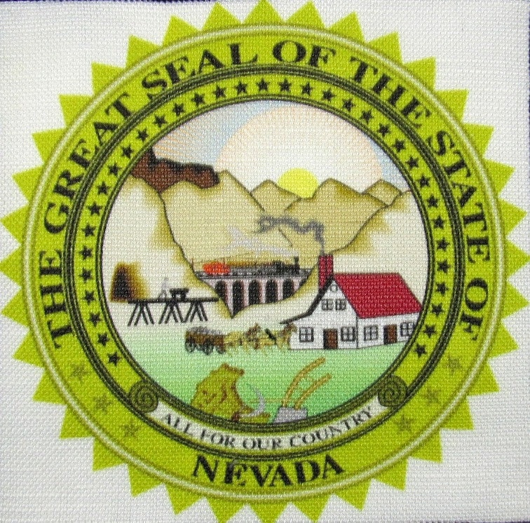 Nevada State Seal - Weste, Tasche, Rucksack, Jacke Gedruckter Aufnäher Aufnähen Zeigen Sie Ihre Reisen An von DaddyoFattyo