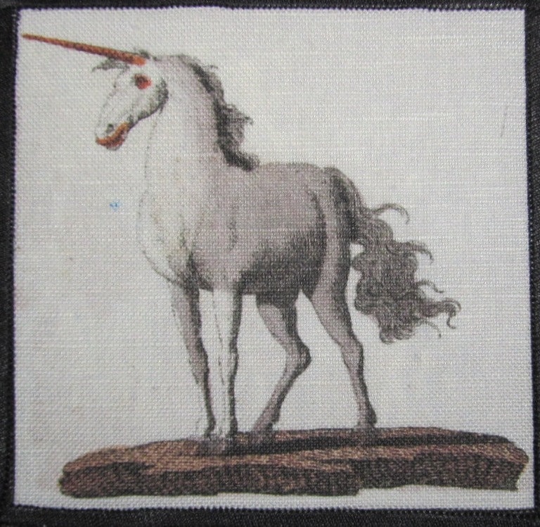 Patch - Einhorn Febelwesen Fabel Kreaturen Friedrich Bertuch 1747-1842 P201 Sew Bedruckt von DaddyoFattyo