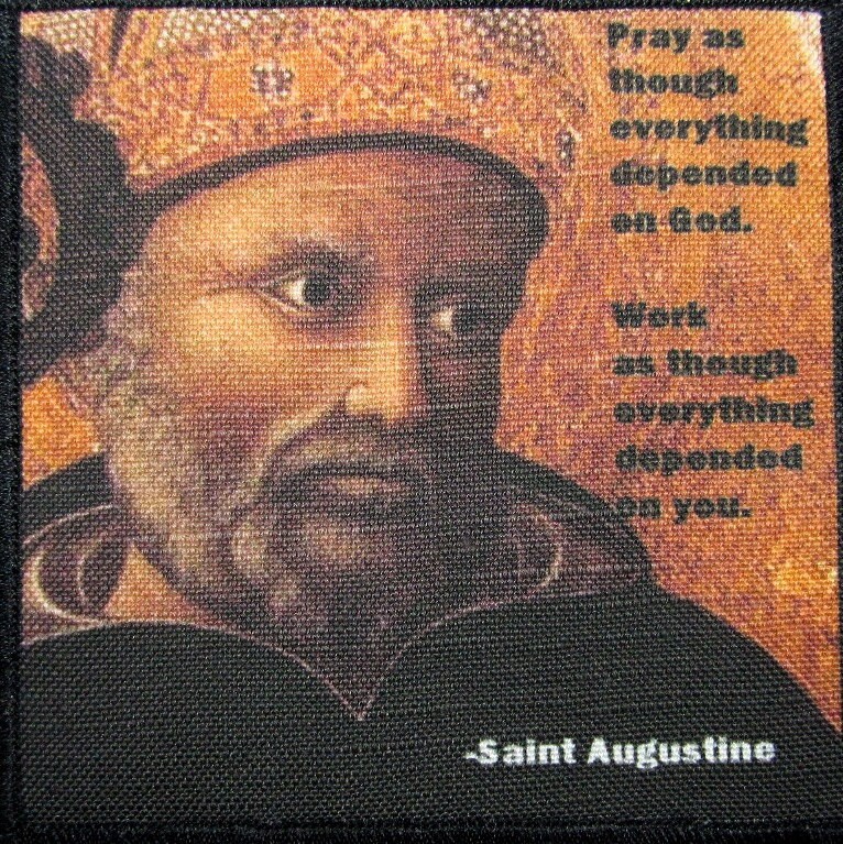 Saint Augustine Zitat - Patch Gedruckt Annähen Weste, Tasche, Rucksack, Jacke P343 von DaddyoFattyo