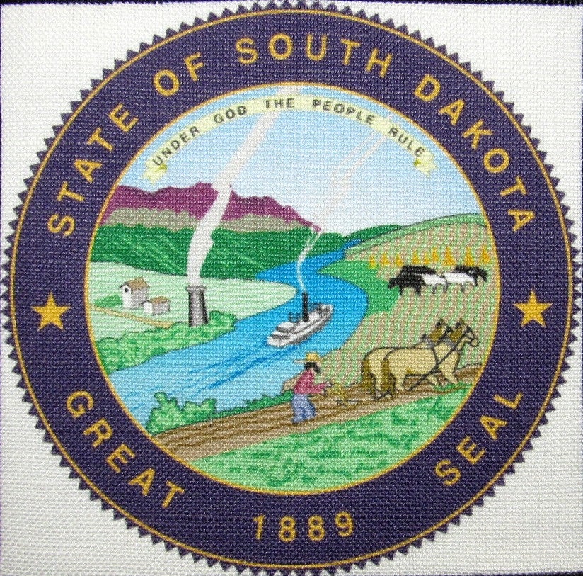 South Dakota State Seal - Weste, Tasche, Rucksack, Jacke Patch Gedruckt Annähen Zeigt Ihre Reisen von DaddyoFattyo