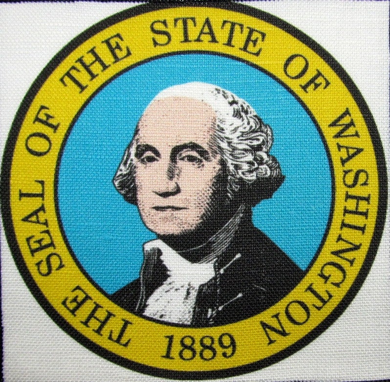 Washington State Seal - Weste, Tasche, Rucksack, Jacke Gedruckter Aufnäher Aufnähen Zeigen Sie Ihre Reisen An -P295 von DaddyoFattyo