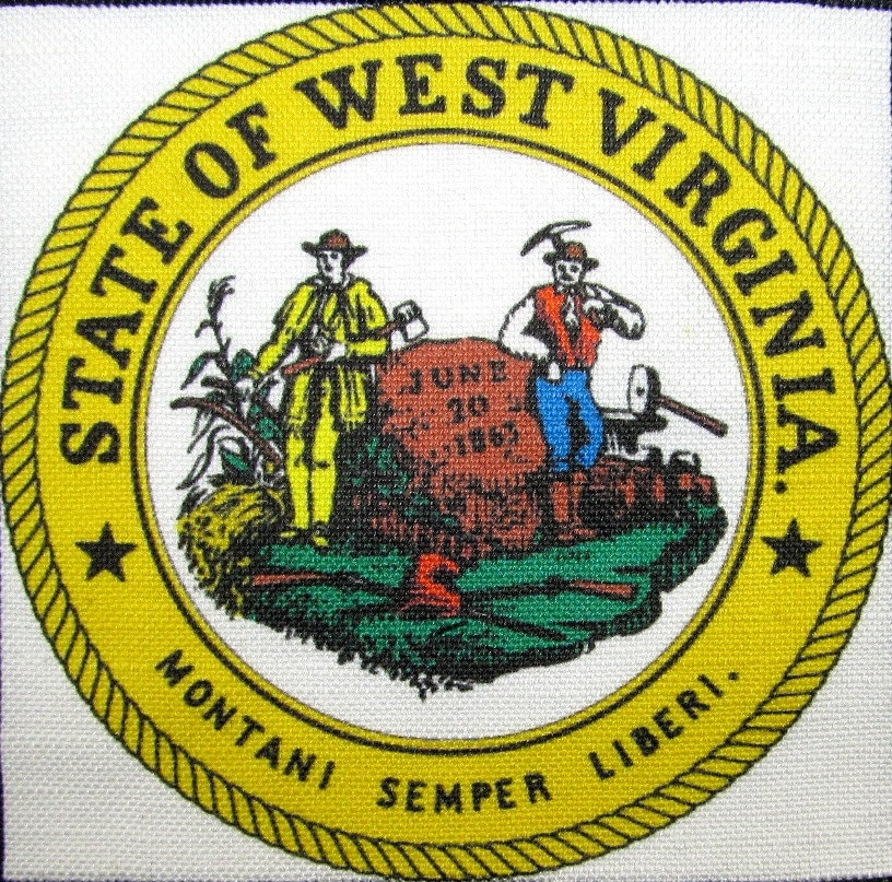 West Virginia State Seal - Weste, Tasche, Rucksack, Jacke Patch Gedruckt Annähen Reisen Anzeigen von DaddyoFattyo