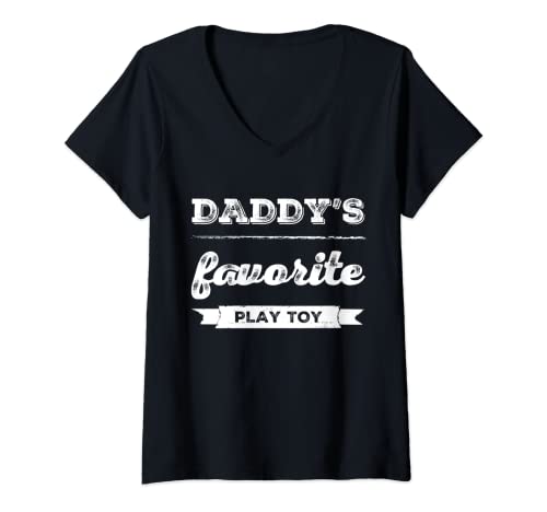 Damen Daddys Lieblingsspielzeug BDSM Kinky Für Frauen Erwachsene Spruch Humor T-Shirt mit V-Ausschnitt Damen Daddys Lieblingsspielzeug BDSM Kinky Für Frauen Erwachsene Spruch Humor T-Shirt mit V-Ausschnitt von Daddys Favorite Toy BDSM Kinky For Women Adult