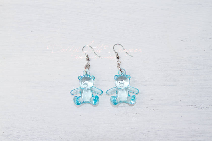 Süße Kawaii Teddy Bär Ohrhänger - Klare Gummibärchen Baumeln Ohrringe Pastel Goth Schmuck Süße Kawaii Teddy Bär Ohrhänger - Klare Gummibärchen Baumeln Ohrringe Pastel Goth Schmuck von DaddysLittleDungeon