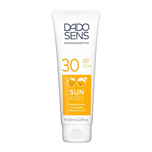 DADO SENS SUN KIDS SONNENCREME SPF 30 125ml - Dermatologisch Entwickelter Sonnenschutz Speziell für die Sensible und Allergiegefährdeter Kinderhaut von Dado Sens