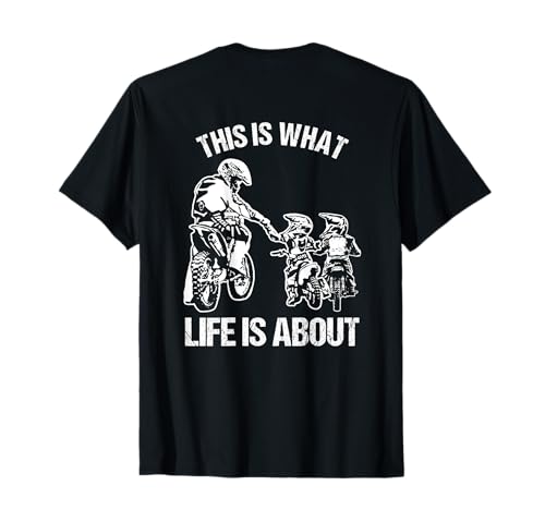 Dirt Bike Dad Motocross Motorrad FMX Biker Vater mit Kinder T-Shirt von Dads Motocross Vatertag Geschenke
