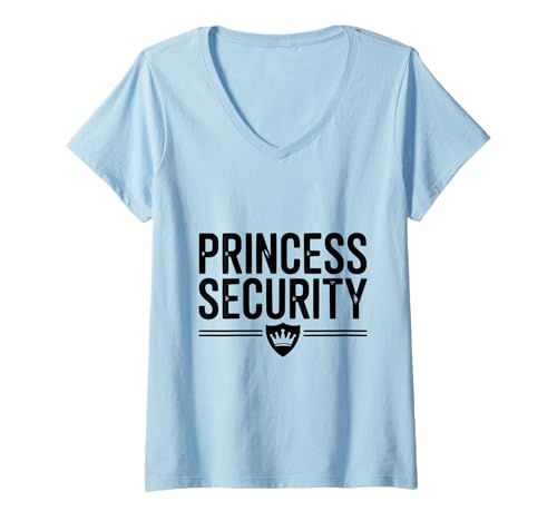 Damen Princess Security Dad Father Lustiges Zitat T-Shirt mit V-Ausschnitt Damen Princess Security Dad Father Lustiges Zitat T-Shirt mit V-Ausschnitt von Dads Who Protect Their Little Princesses Merch Co.