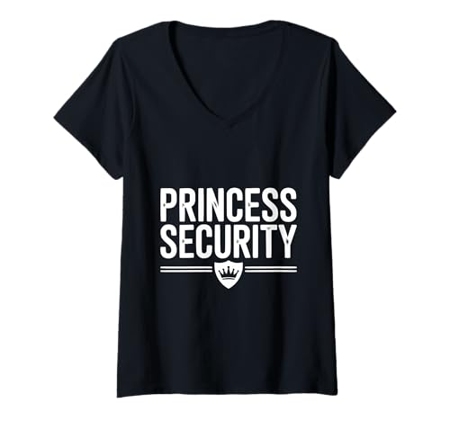 Damen Princess Security Dad Father Lustiges Zitat T-Shirt mit V-Ausschnitt Damen Princess Security Dad Father Lustiges Zitat T-Shirt mit V-Ausschnitt von Dads Who Protect Their Little Princesses Merch Co.