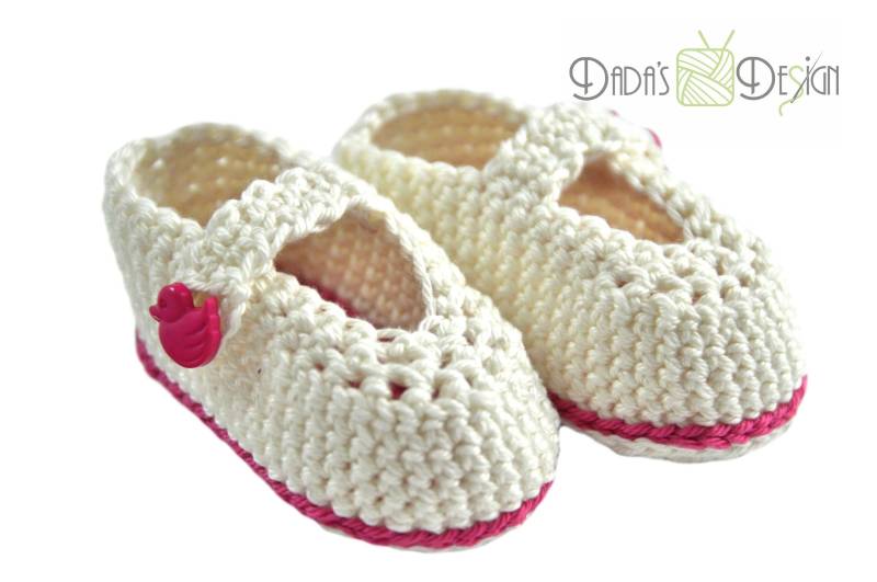 Babyschuhe Gehäkelt Gr. Ca 14 von DadusDesign