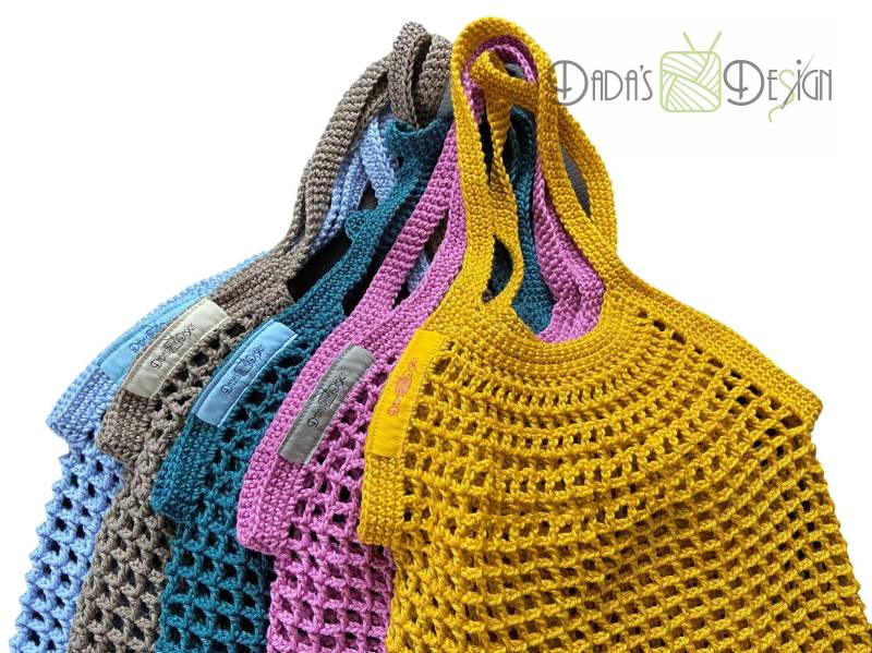 Einkaufsnetz, Einkaufstasche, Gehäkelte Einkaufstasche - Verschiedene Farben von DadusDesign