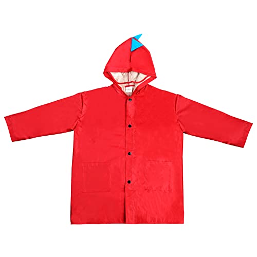 Daelesr Regenmantel für Kinder, 5-8 Jahre Kleinkind Regenponcho mit Kapuze, Regencape Regenanzug Regenjacke für Jungen Mädchen, Kinder Regenschutz Regenbekleidung für Outdoor Radfahren Camping (Rot) von Daelesr