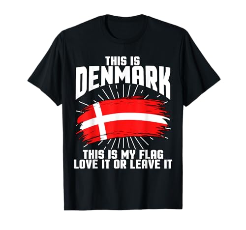 Dänemark Geschenk für Herren Kinder Damen Denmark Flagge T-Shirt von Dänemark Geschenk Skandinavien Dannebrog Däne