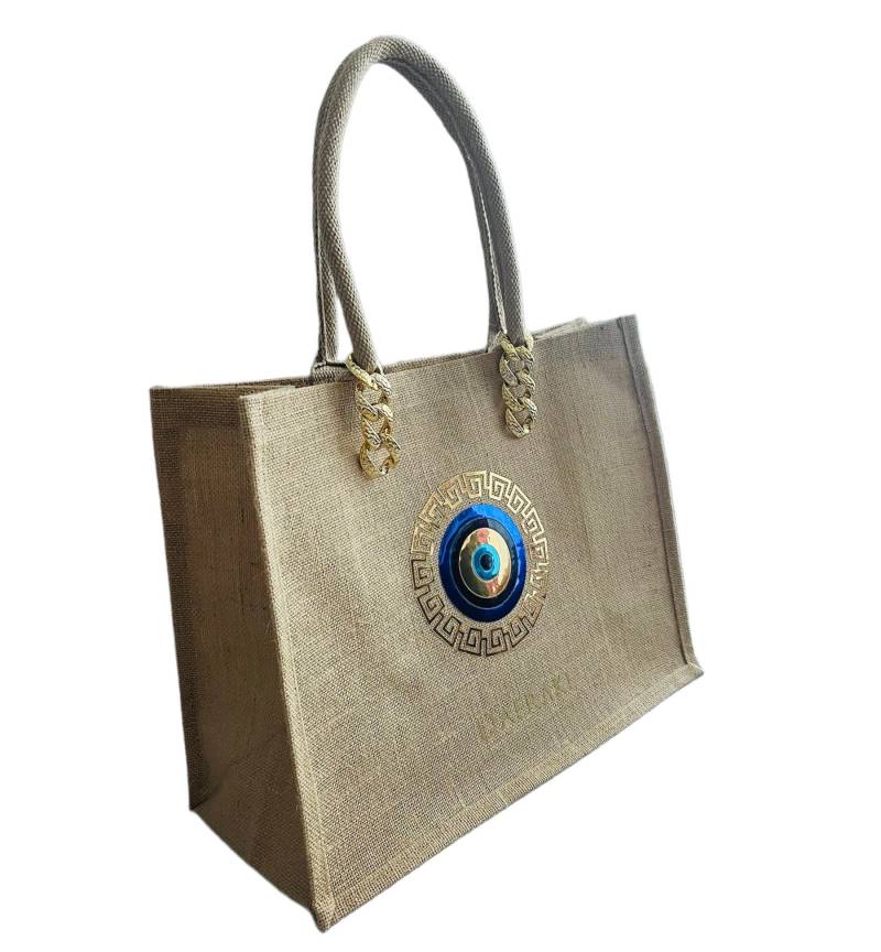 Beach Bag - Meandros | Strandtasche Shopper Jute Tragetasche Beach Bag - Meandros | Strandtasche Shopper Jute Tragetasche von Daeraki