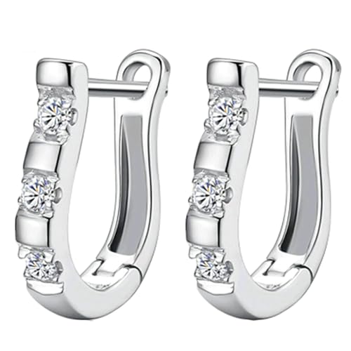 Daesar Creolen 375 Weißgold, Damen Ohrringe mit Moissanit Ohrringe Creolen Nickelfrei für Frauen Braut von Daesar