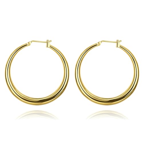 Daesar Creolen Gold 750 Echtgold, Ohrringe Damen Hoop Hochzeit Ohrringe Creolen Allergiefrei für Frauen von Daesar