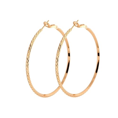 Daesar Creolen Ohrringe 375 Gold Damen, Creolen Groß Hoop 41MM Hochzeit Ohrringe Nickelfrei für Frauen von Daesar