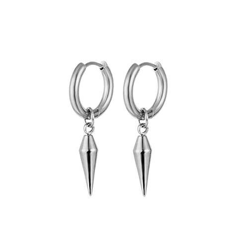 Daesar Creolen Ohrringe Mädchen Jungs, Creolen Edelstahl Hoop 10MM mit Anhänger Geometrie Ohrringe Silber Nickelfrei in Bijouterie von Daesar