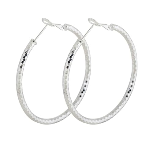 Daesar Creolen Weißgold 585 Echtgold, Ohrringe Damen Hoop 49MM Hochzeit Ohrringe Creolen Allergiefrei für Frauen von Daesar