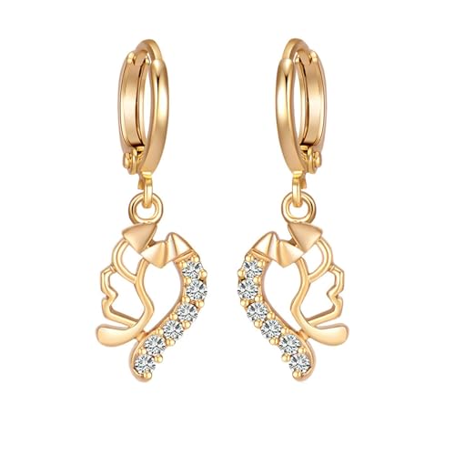 Daesar Damen Creolen Ohrringe Hängend Gold 750 Echtgold, Ohrhänger Herz mit Moissanit Hochzeit Ohrringe Frauen Nickelfrei von Daesar