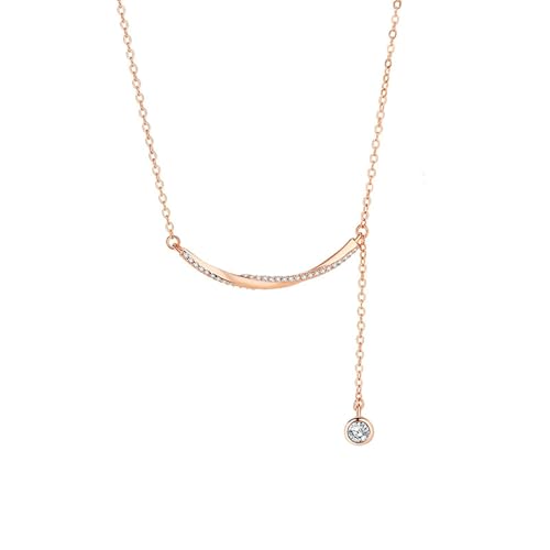 Daesar Damen Kette Rotgold 750 Echtgold, Charm Anhänger Morbius mit Moissanit Halskette Rosegold 45CM für Frauen von Daesar