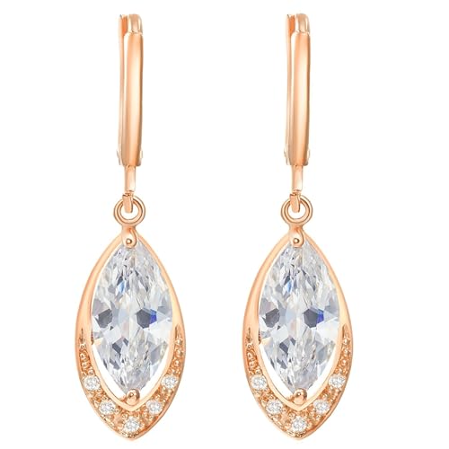 Daesar Damen Ohrhänger Gold 750, Creolen Ohrringe Hängend Tropfen mit Moissanit Hochzeit Ohrhänger Allergiefrei von Daesar