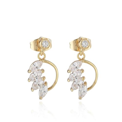 Daesar Damen Ohrstecker Gold 585, Ohrringe D mit Moissanit Hochzeit Ohrstecker Allergiefrei von Daesar