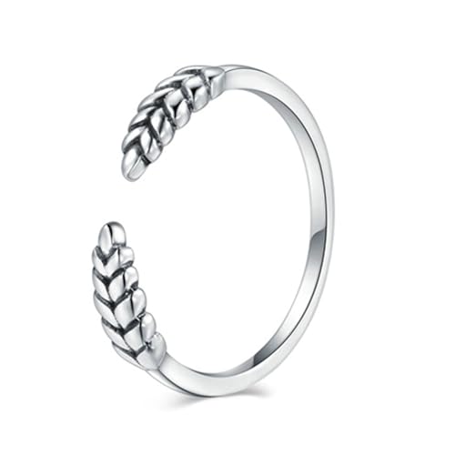 Daesar Damen Ring 375 Weißgold, Verlobungsring Blätter Offen Trauringe Eheringe Nickelfrei Größe 61 (19.4) von Daesar