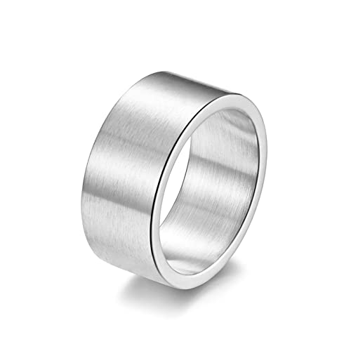 Daesar Edelstahl Ring Herren, Silber Ring Männer Personalisiert 10MM Matt Bandring Partnerringe Freundschaftsringe Große 55 (17.5) von Daesar
