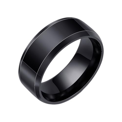 Daesar Edelstahl Ring Männer, Herren Ringe Personalisiert 8MM Glatt Bandring Ring Große 54 (17.2) von Daesar