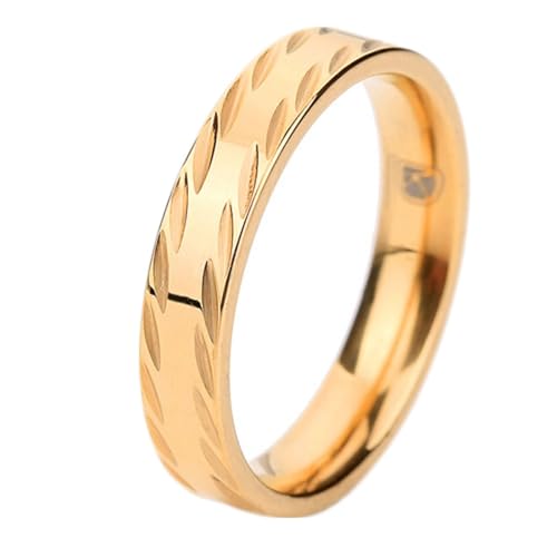 Daesar Edelstahl Ringe Partnerringe Gold, Ring Personalisiert 3MM Schmal Bandring Ring Gr.60 (19.1) von Daesar