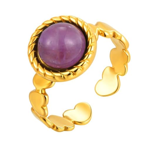 Daesar Edelstahl Vergoldet Ringe Damen, Frauen Ring Personalisiert Herzen Offen mit Kristall Gold Ringe Einstellbar Daesar Edelstahl Vergoldet Ringe Damen, Frauen Ring Personalisiert Herzen Offen mit Kristall Gold Ringe Einstellbar von Daesar