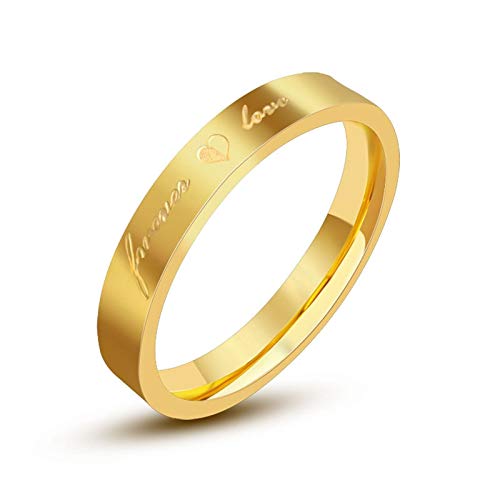Daesar Edelstahlringe für Frauen mit Gravur Herz Forever Love Gold Ring Freundschaftsring Größe 52 (16.6) von Daesar